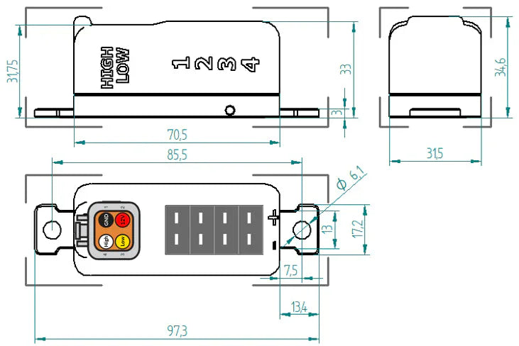 Kies-Motorsports IND Distribution CANchecked TCC04 Thermocouple CAN Converter with 4-pin DTM Connector