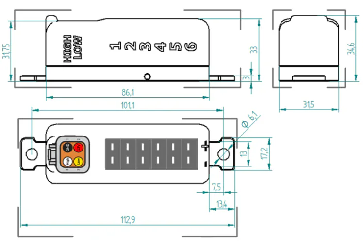 Kies-Motorsports IND Distribution CANchecked TCC06 Thermocouple CAN Converter with 4-pin DTM Connector