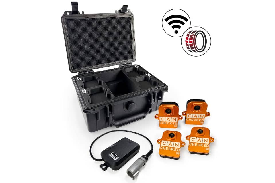 Kies-Motorsports IND Distribution CANchecked TMU04 Tire Temperature Monitoring Set - Wireless and Charging Box Yes - Add Charging Storage Box