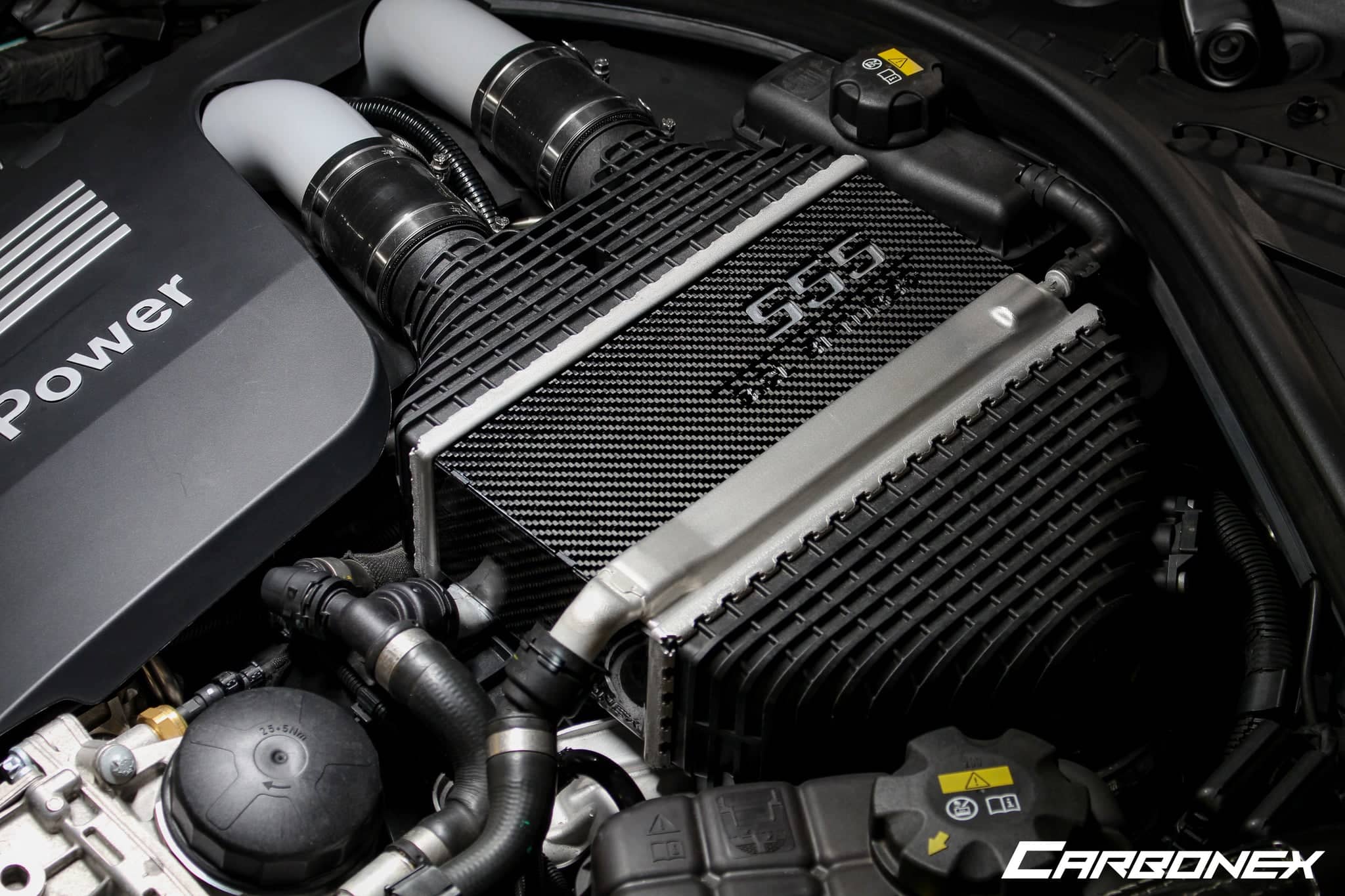 Carbonex F8X (S55) Carbon Charge Cooler Cover - Engraved Secondary image