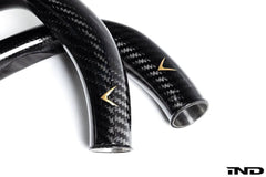 Kies-Motorsports iND Distribution Eventuri BMW F8X M2C M3 M4 S55 Black Carbon Charge Pipe Set - Gloss