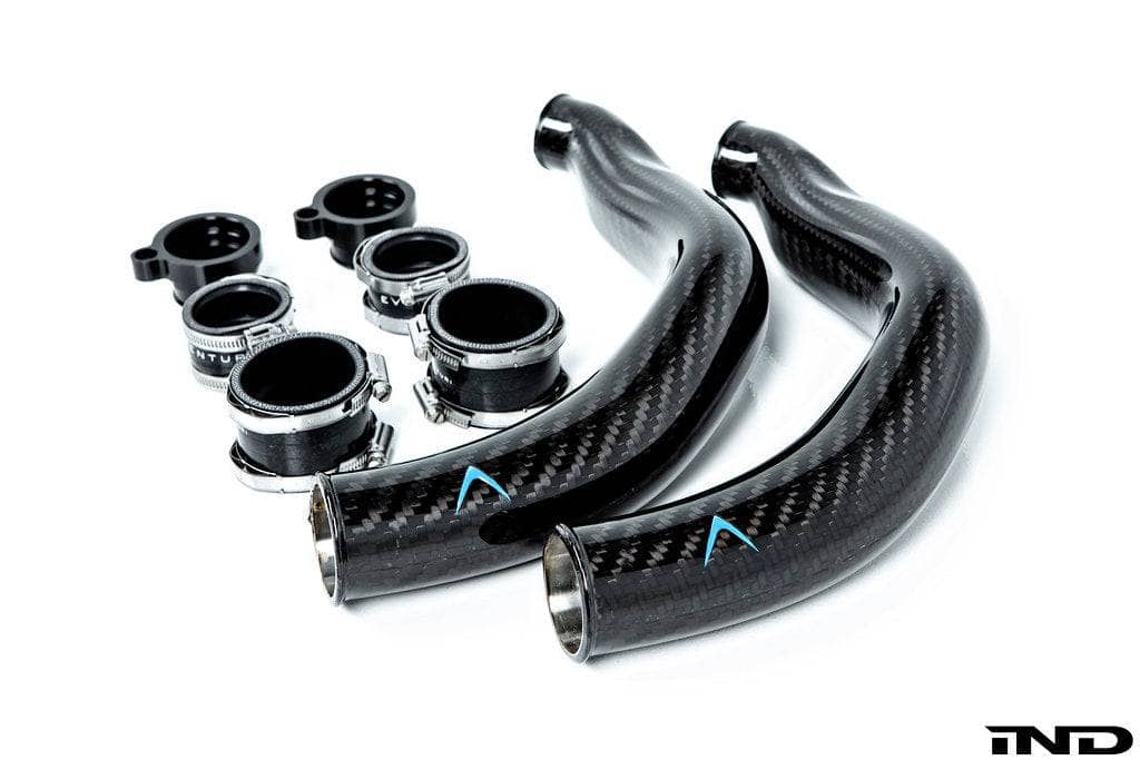 Kies-Motorsports iND Distribution Eventuri BMW F8X M2C M3 M4 S55 Black Carbon Charge Pipe Set - Gloss