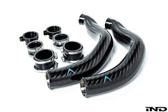 Kies-Motorsports iND Distribution Eventuri BMW F8X M2C M3 M4 S55 Black Carbon Charge Pipe Set - Gloss