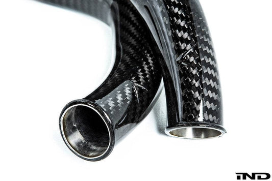 Kies-Motorsports iND Distribution Eventuri BMW F8X M2C M3 M4 S55 Black Carbon Charge Pipe Set - Gloss