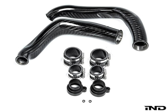 Kies-Motorsports iND Distribution Eventuri BMW F8X M2C M3 M4 S55 Black Carbon Charge Pipe Set - Gloss