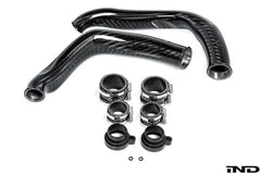 Kies-Motorsports iND Distribution Eventuri BMW F8X M2C M3 M4 S55 Black Carbon Charge Pipe Set - Gloss