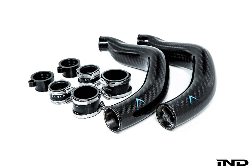 Kies-Motorsports iND Distribution Eventuri BMW F8X M2C M3 M4 S55 Black Carbon Charge Pipe Set - Gloss
