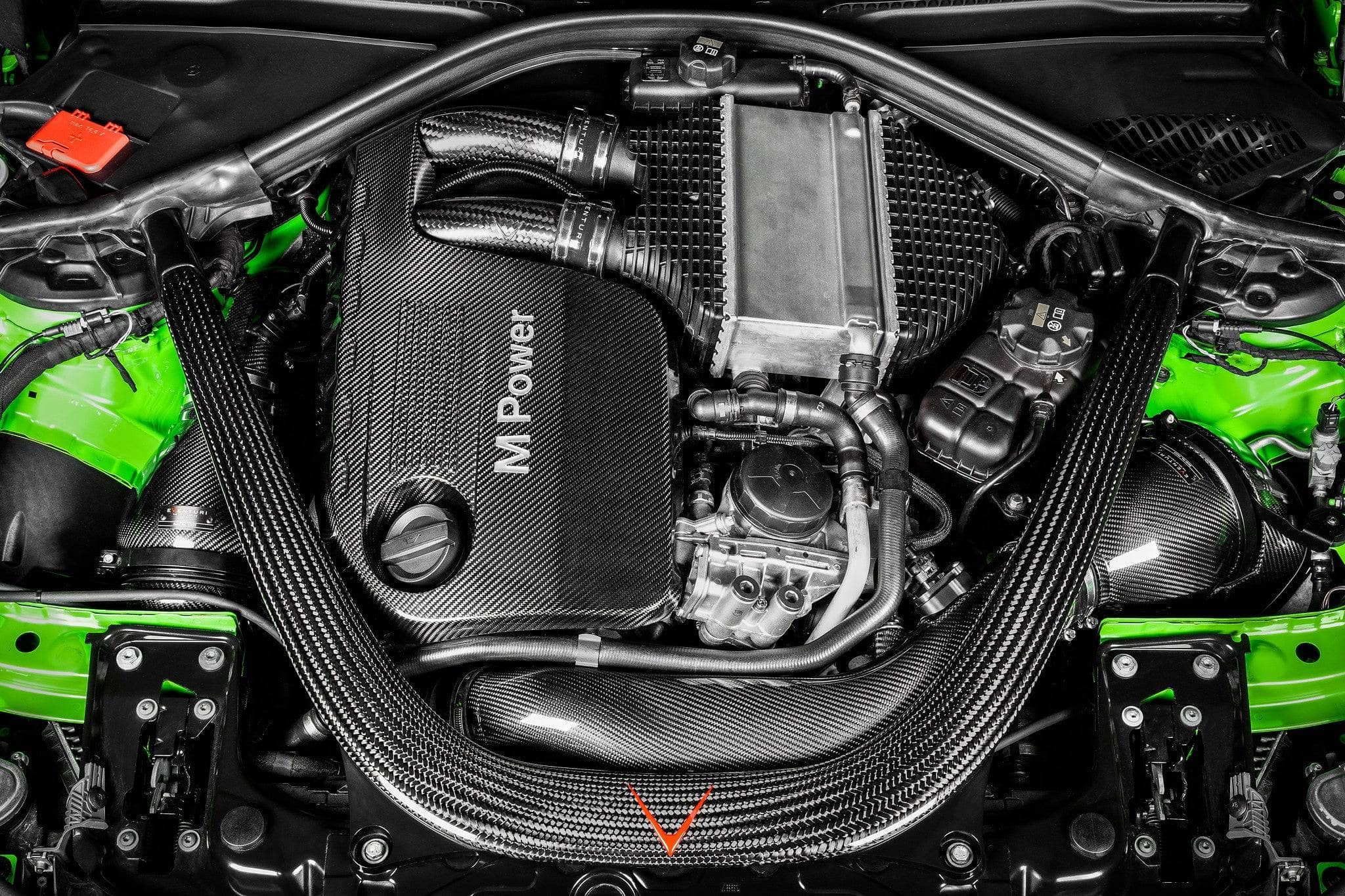 Kies-Motorsports iND Distribution Eventuri BMW F8X M2C M3 M4 S55 Black Carbon Charge Pipe Set - Matte