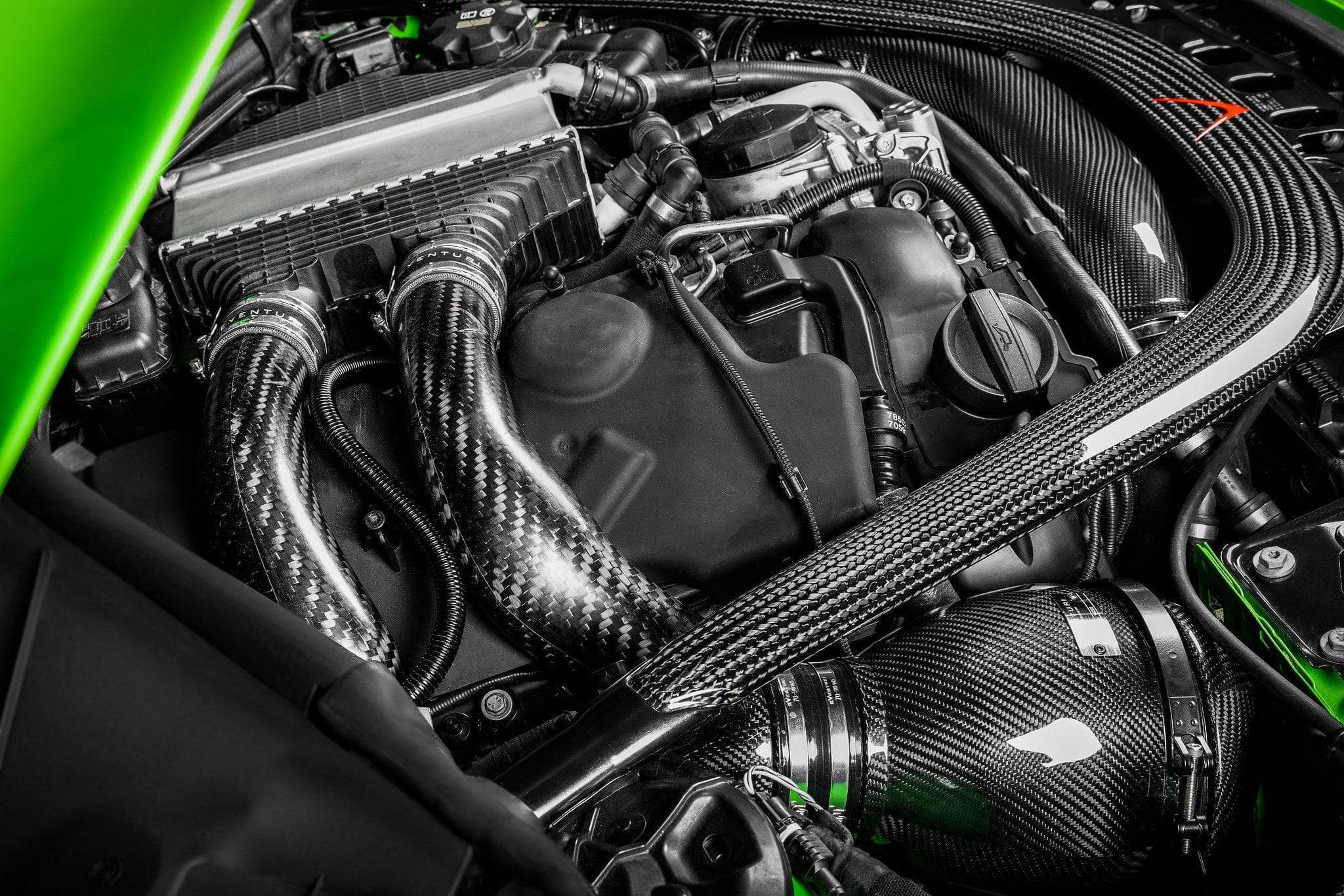 Kies-Motorsports iND Distribution Eventuri BMW F8X M2C M3 M4 S55 Black Carbon Charge Pipe Set - Matte