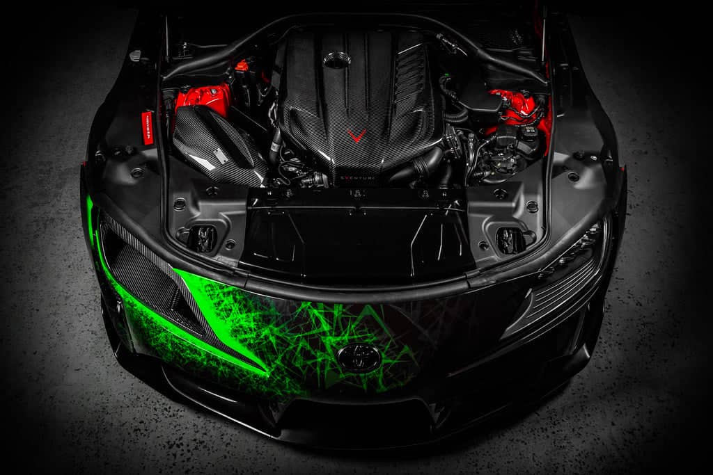 Kies-Motorsports iND Distribution Eventuri Toyota A90 Supra Black Carbon Headlamp Race Duct