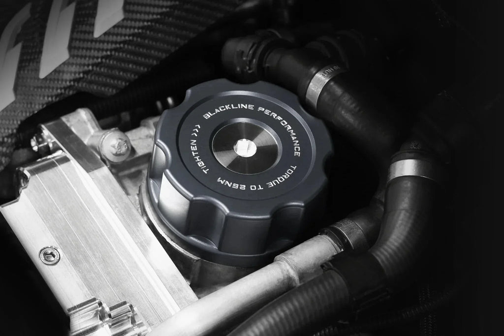Kies-Motorsports IND Distribution Goldenwrench Blackline Performance BMW M Car F-Chassis Oil Filter Housing Cap