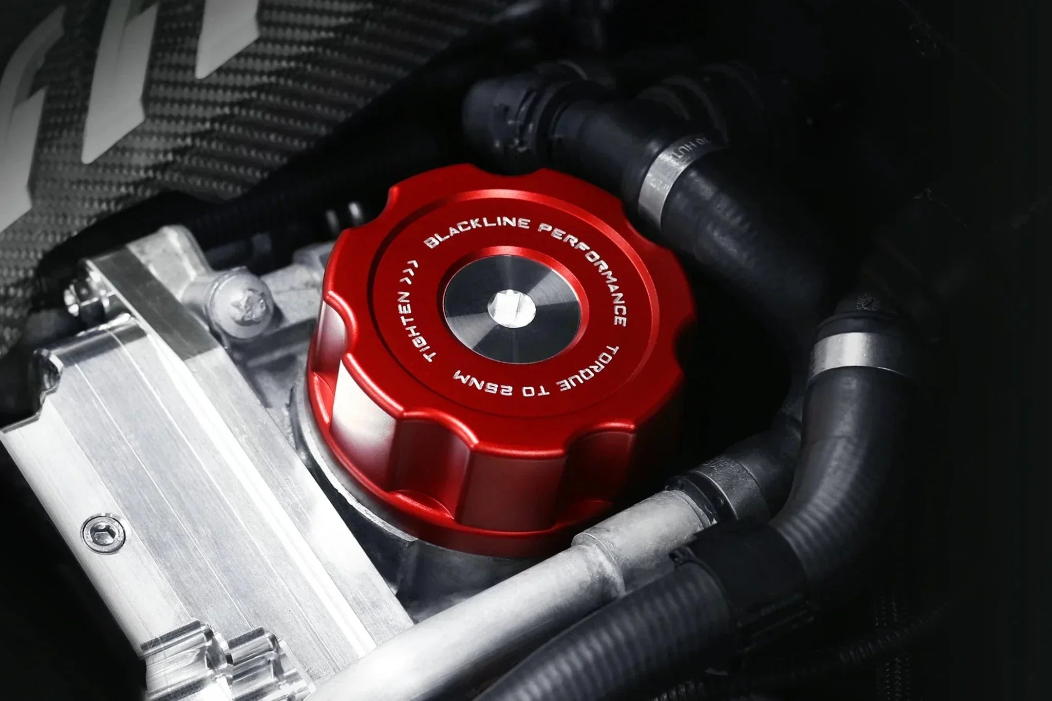 Kies-Motorsports IND Distribution Goldenwrench Blackline Performance BMW M Car F-Chassis Oil Filter Housing Cap