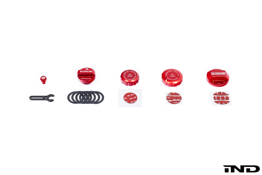 Kies-Motorsports IND Distribution Goldenwrench Blackline Performance GR Corolla / Yaris (G16E-GTS) Cap Set - Edition Red