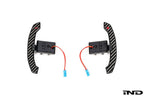Kies-Motorsports IND Distribution JQ Werks / MadTrace BMW G-Chassis Clubsport Magnetic Shift Paddle Set - Carbon V3 Gloss Finish with Red -|+