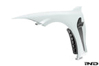 Kies-Motorsports IND Distribution Karbonius G80 M3 Carbon Vented Front Fender Set V1 - without Louvres / Primed Ready to Paint