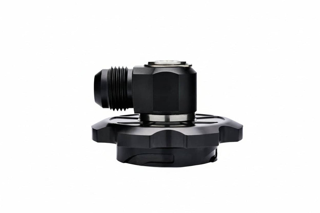 Kies-Motorsports IND Distribution NRW-Design BMW S58 Billet Multi Baffled Oil Cap Oil Cap with AN Swivel Fitting
