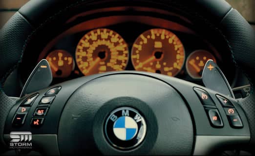 Kies-Motorsports IND Distribution Storm Motorwerks E46 M3 Illuminated SMG Stainless Shift Paddle Set