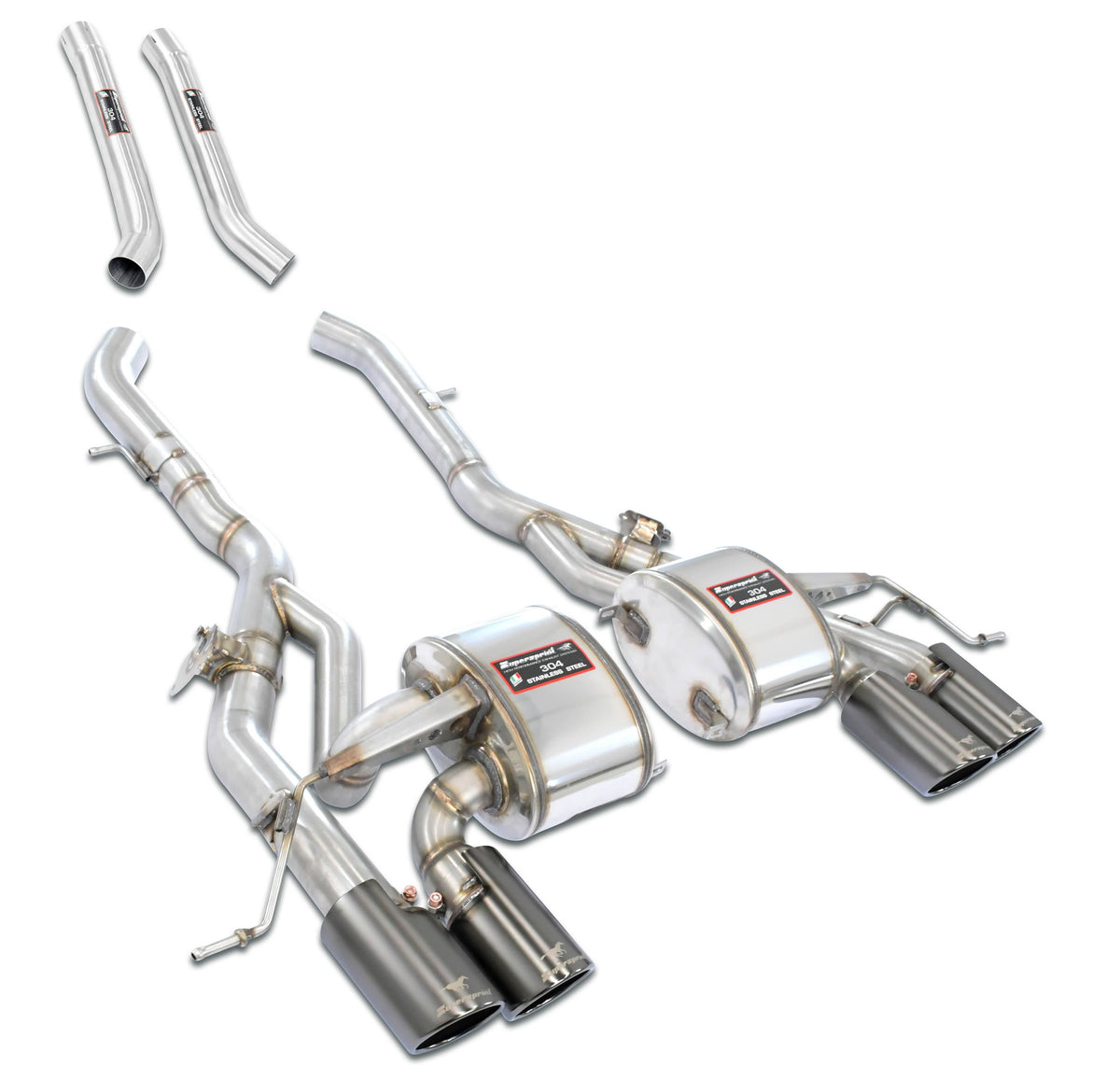 Kies-Motorsports IND Distribution Supersprint BMW G87 M2 Rear Muffler Touring Package Deleting - mid resonator