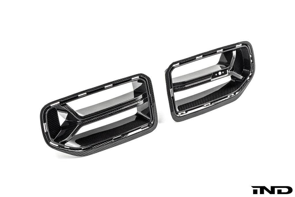Kies-Motorsports IND Distribution TREVORA G87 M2 Pre-Preg Carbon Fiber CSL Front Grilles LCI (Larger Black Emblem with Silver Surround)