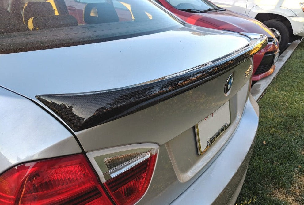 2004-2012 BMW 3 Series (E90) AC Type Carbon Fiber Trunk Spoiler Secondary image