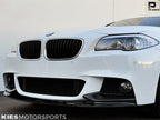 Kies Motorsports — Kies Carbon F10 performance lip installed on black BMW 5-Series with M Sport bumper