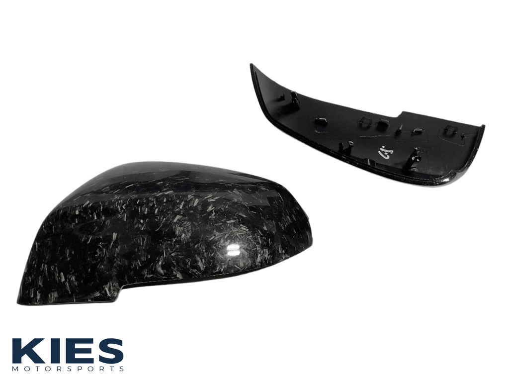 Kies Motorsports — Kies Carbon mirror cover back side showing OEM clip mounting system