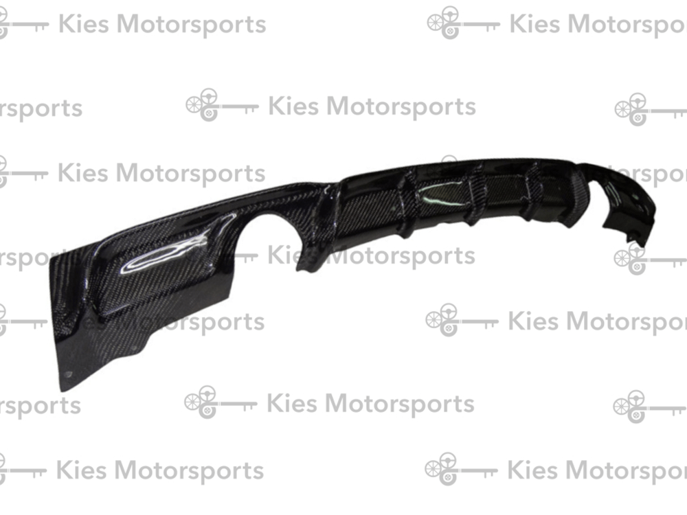 Kies Motorsports — close-up detail of 2012-2018 BMW 3 Series (F30 / F31) M Performance Style Carbon Fiber Rear Diffuser