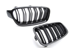 Kies-Motorsports Kies Carbon 2012-2018 BMW 3 Series (F30 / F31) M3 Style Carbon Fiber Kidney Grilles (Various Finishes) Carbon w/ Black Slats