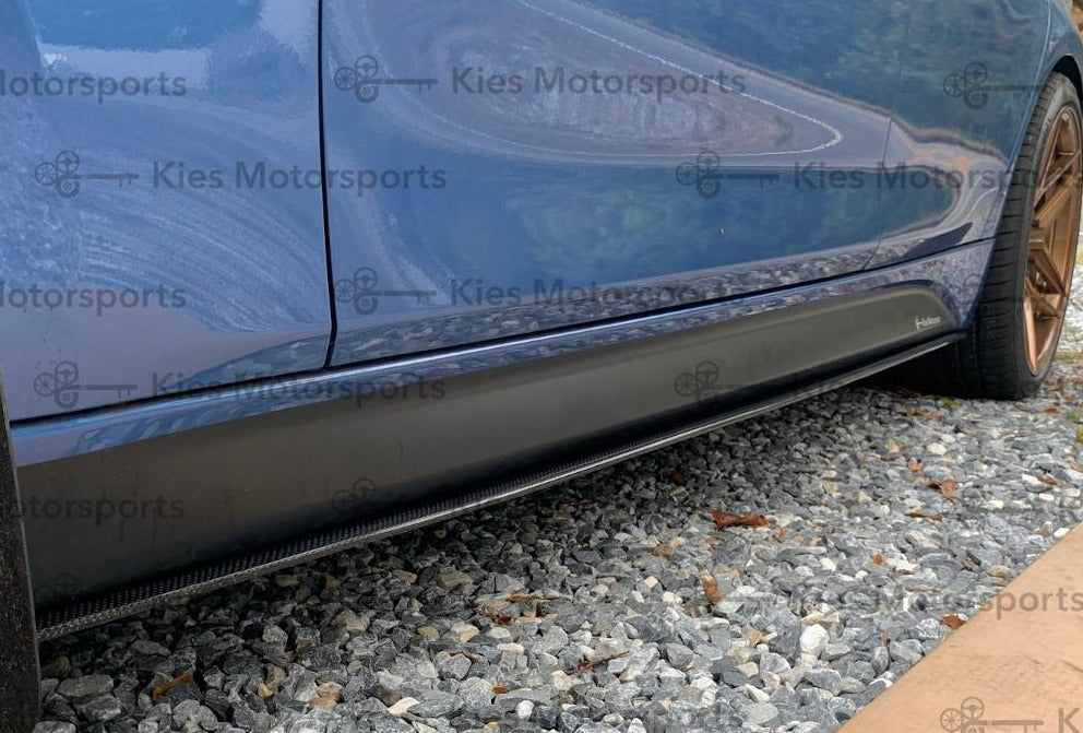 Kies Motorsports — Kies Carbon carbon fiber side skirt extensions — 2012-2018 BMW 3 Series (F30 / F31) Performance Style Carbon Fiber Side Skirt Extensions (320, 328, 335, 340)