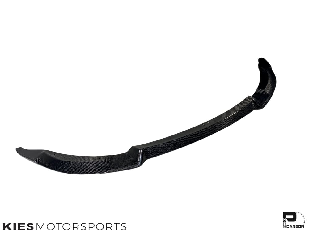 Kies Motorsports — rear angle view of 2014-2021 BMW M3 (F80) & M4 (F82 / F83) Competition Inspired Carbon Fiber Front Lip