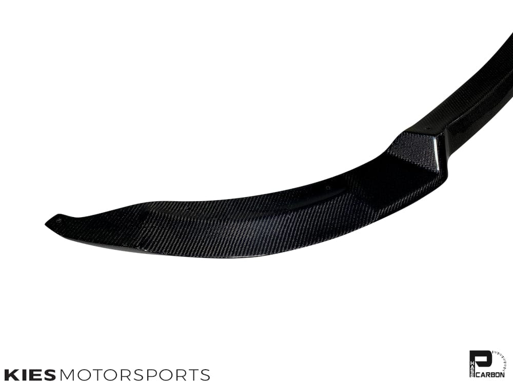 Kies Motorsports — close-up detail of 2014-2021 BMW M3 (F80) & M4 (F82 / F83) Competition Inspired Carbon Fiber Front Lip