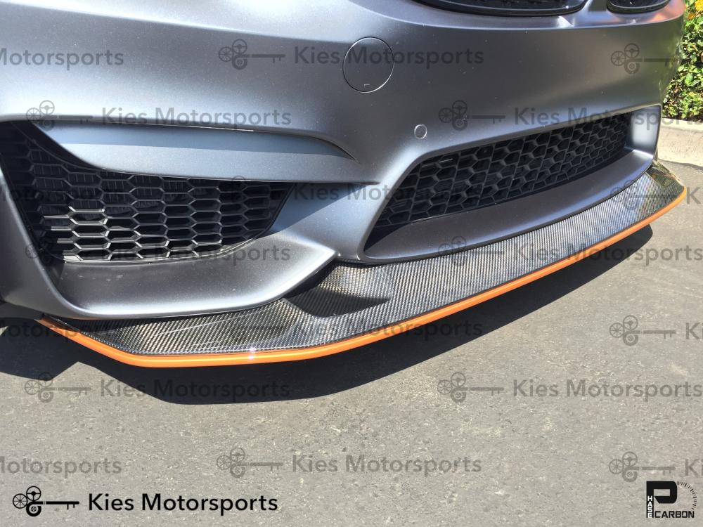 2014-2021 BMW M3 (F80) & M4 (F82 / F83) GTS Style Carbon Fiber Front Lip (Adjustable 2 Piece) Secondary image