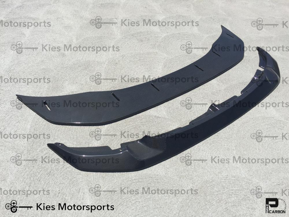 Kies Motorsports — alternate angle of 2014-2021 BMW M3 (F80) & M4 (F82 / F83) GTS Style Carbon Fiber Front Lip (Adjustable 2 Piece)