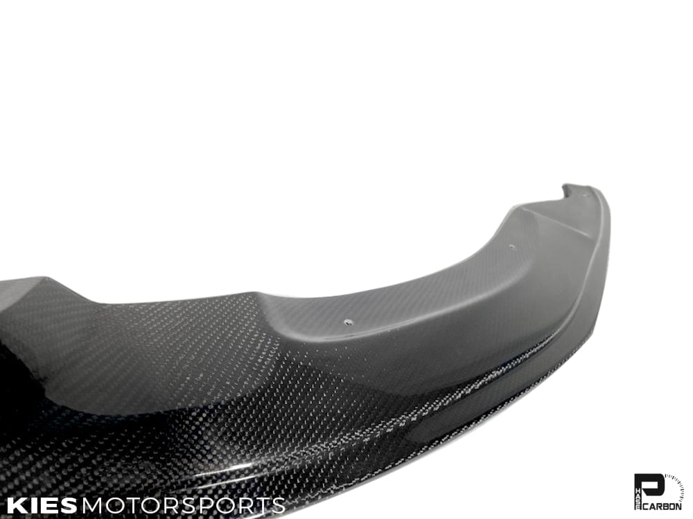 Kies Motorsports — installed on-vehicle shot of 2014-2021 BMW M3 (F80) & M4 (F82 / F83) J Type Carbon Fiber Front Lip