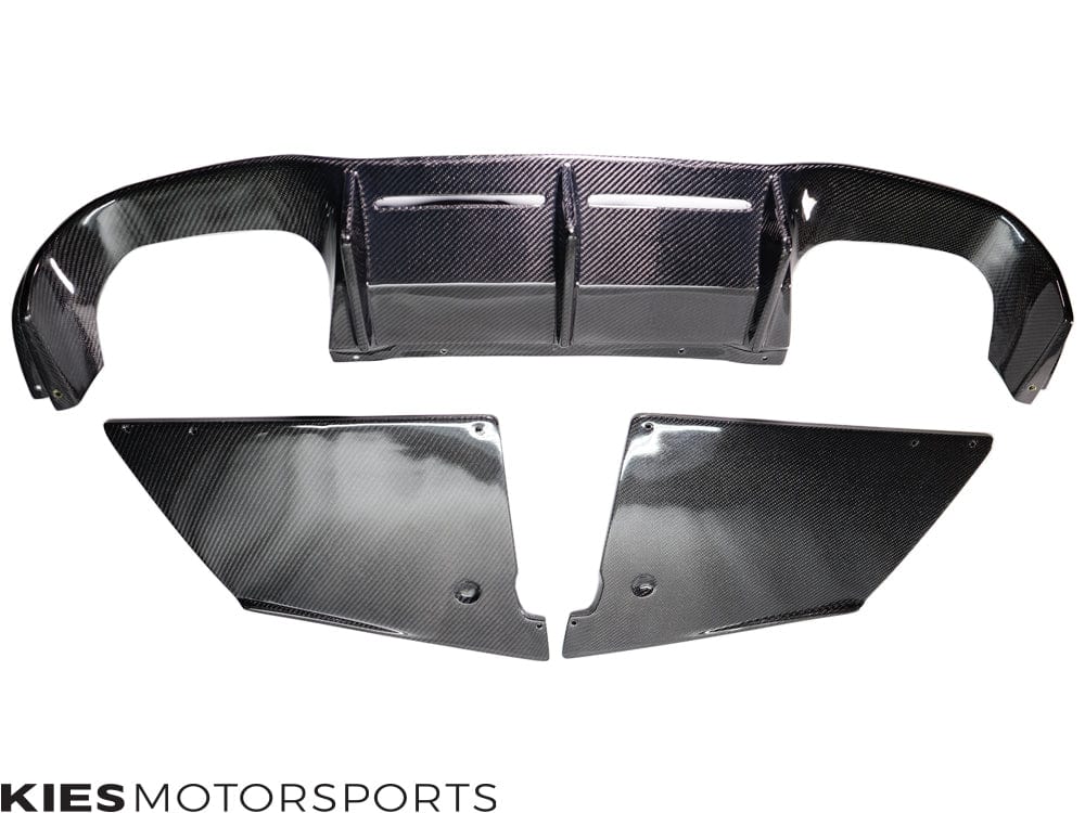 Kies Motorsports — front angle view of Kies 2015-2022 BMW M2 / M2C (F87) MTC Style Carbon Fiber Rear Diffuser