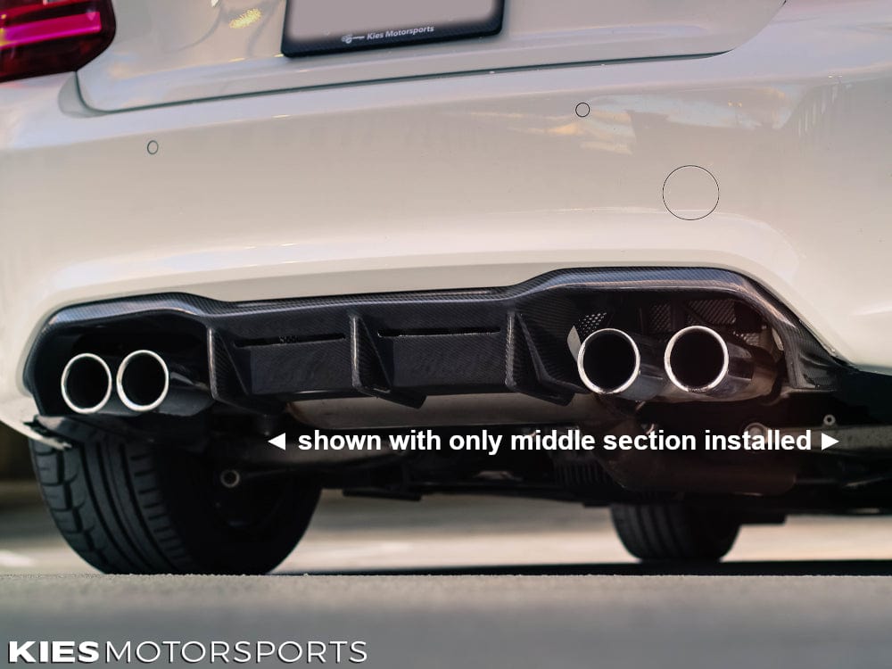 Kies Motorsports — installed on-vehicle shot of Kies 2015-2022 BMW M2 / M2C (F87) MTC Style Carbon Fiber Rear Diffuser
