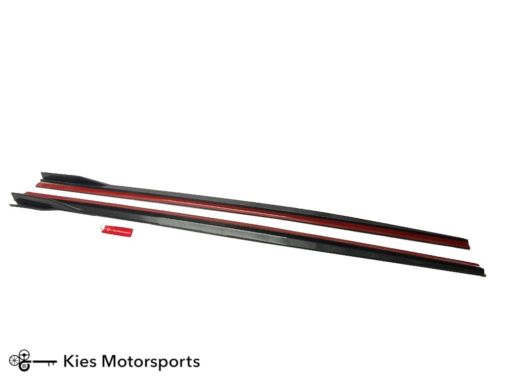 Kies Motorsports — rear three-quarter view of G20 3 Series with competition-inspired carbon side skirt extensions, highlighting aggressive stance