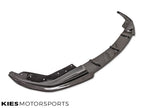 Kies Motorsports — VSX carbon fiber front lip mounted on BMW G20 3 Series, front view showing distinctive VSX aggressive splitter styling