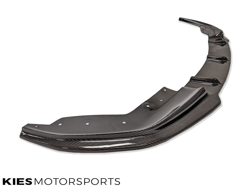 Kies Motorsports — BMW G20 3 Series with VSX carbon front lip, front three-quarter angle highlighting the aggressive chin profile