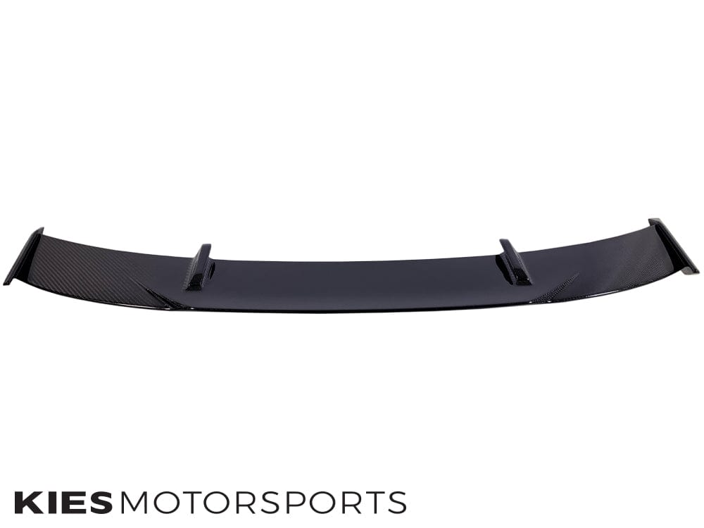 Kies Motorsports — close-up detail of 2019+ BMW 3 Series / 4 Series (G20, G22, G80, G82, G83) Performance Style Gooseneck Trunk Spoiler