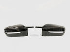 Kies Motorsports — front angle view of 2019+ BMW 3 Series (G20) Bull Horn Style Dry Carbon Full Replacement Mirror Covers