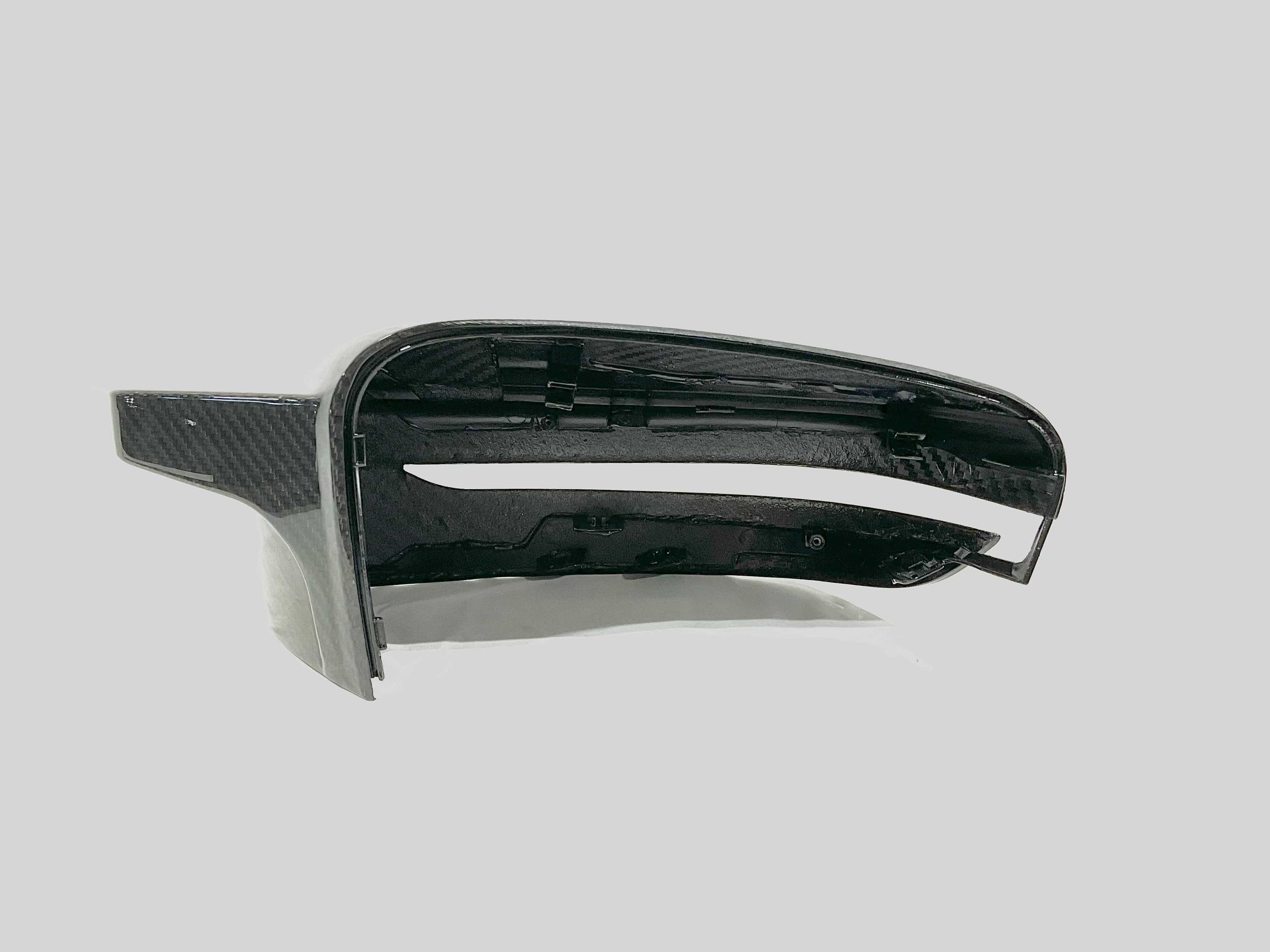 Kies Motorsports — alternate angle of 2019+ BMW 3 Series (G20) Bull Horn Style Dry Carbon Full Replacement Mirror Covers