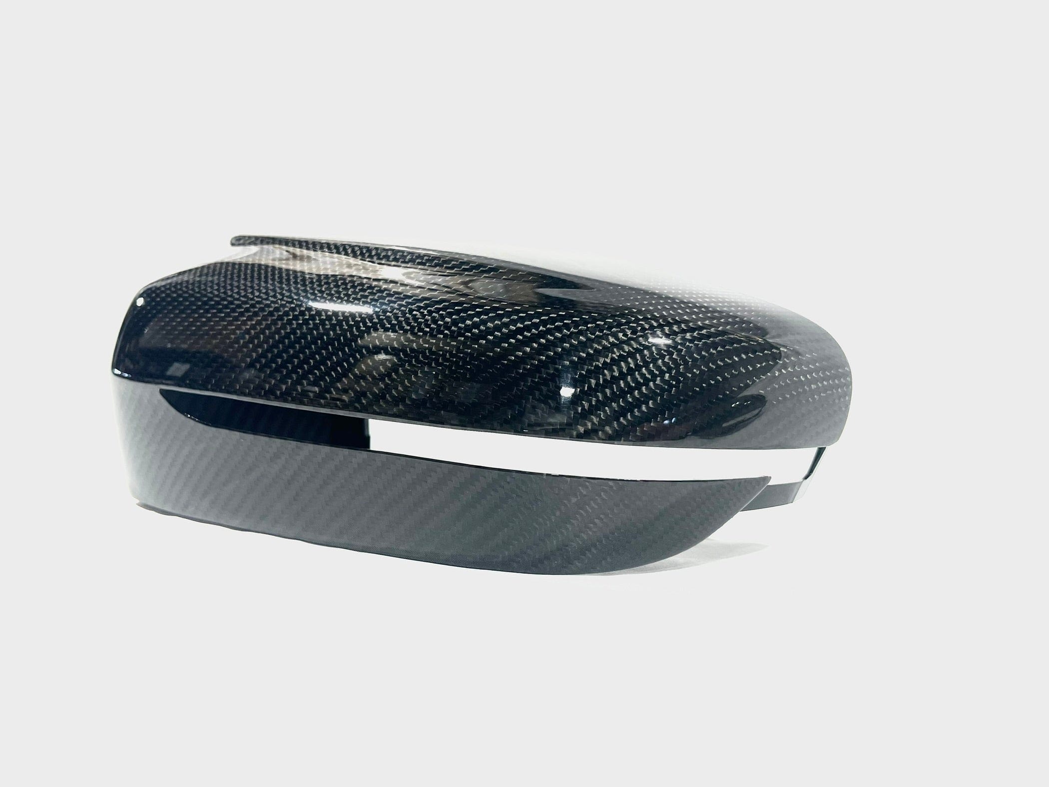 Kies Motorsports — close-up detail of 2019+ BMW 3 Series (G20) M Inspired Dry Carbon Full Replacement Mirror Covers