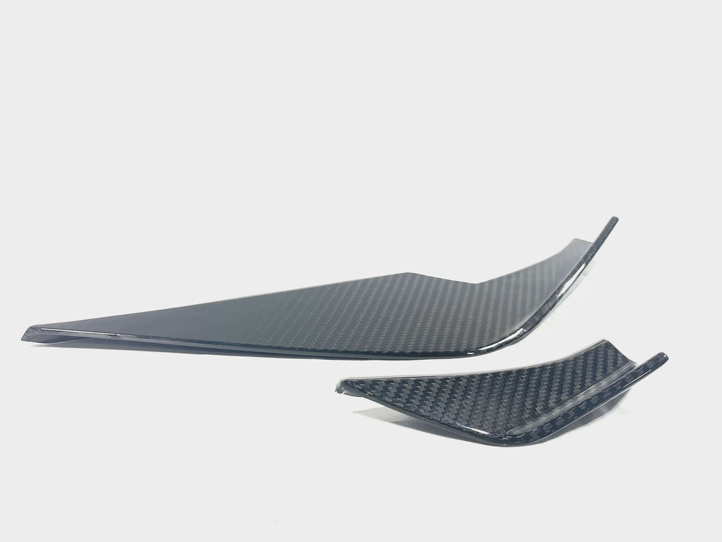 Kies Motorsports — installed on-vehicle shot of 2020-2025 BMW M3 (G80) / M4 (G82 / G83) VS Style Dry Carbon Fiber 4pc Canard Set