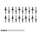 Kies Motorsports — installed on-vehicle shot of 2020-2025 BMW M3 / M4 (G80 / G82 / G83) Performance Inspired Dry Carbon Fiber Side Skirt Extensions with Wing