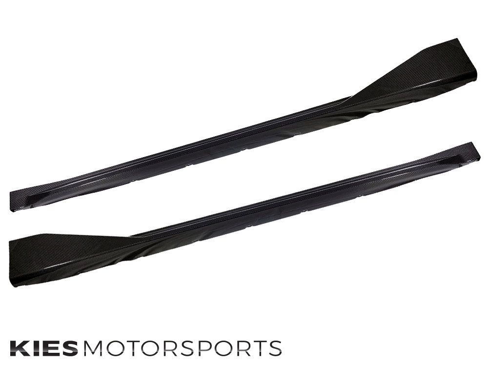 Kies-Motorsports Kies Carbon 2020-2025 BMW M3 / M4 (G80 / G82 / G83) Performance Inspired Dry Carbon Fiber Side Skirt Extensions with Wing