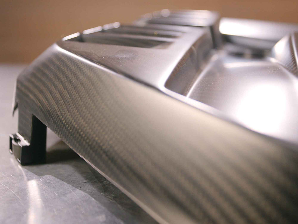 Kies Motorsports — detailed texture shot of BMW G8X Matte Dry Carbon Engine Bay Kit for the M2 / M3 / M4