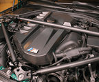 Kies Motorsports — front angle view of BMW G8X Matte Dry Carbon Engine Bay Kit for the M2 / M3 / M4