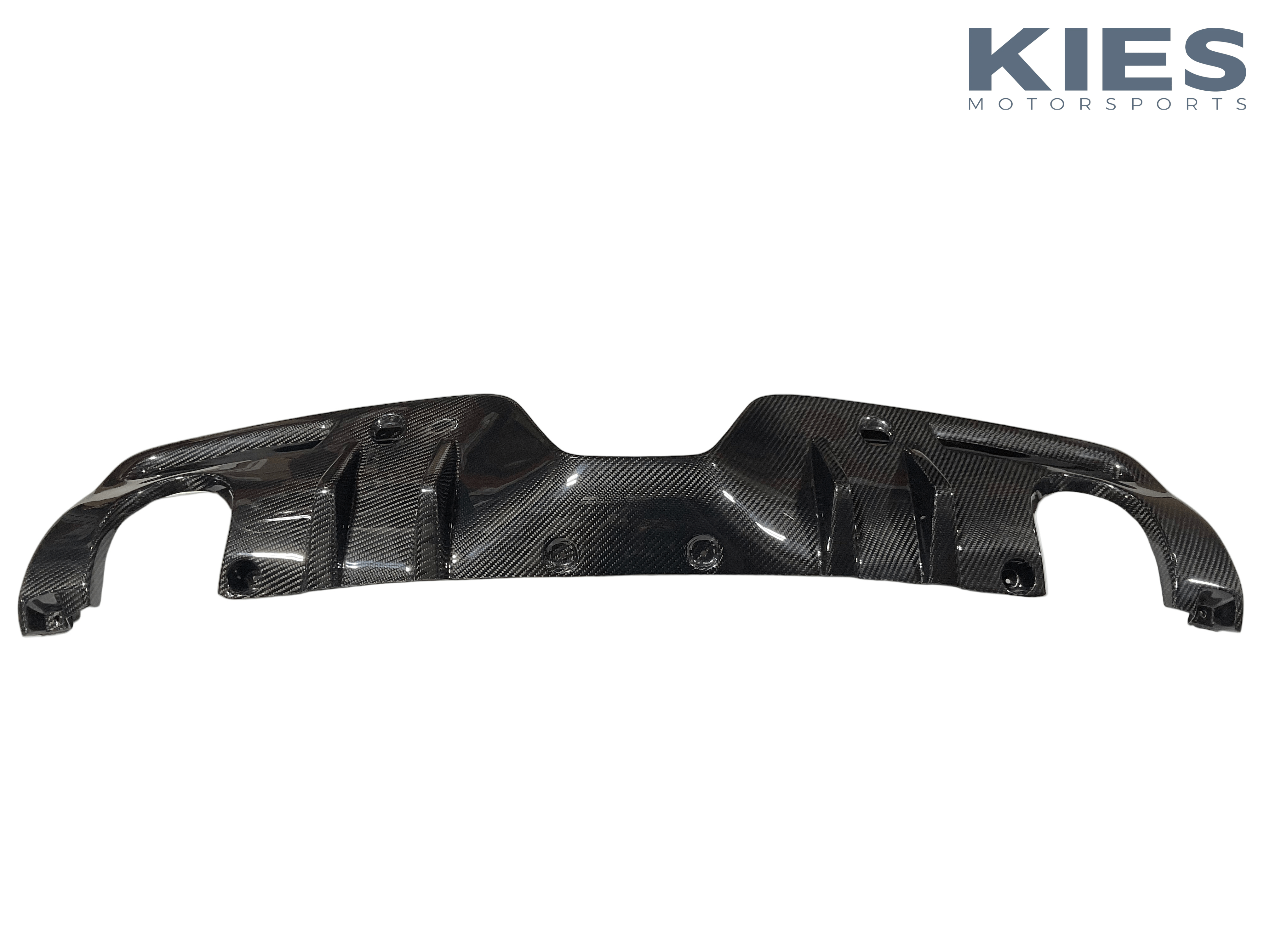 Kies Motorsports — front angle view of Kies 2019+ Toyota Supra (A90) 1-Piece Carbon Fiber Rear Diffuser Main image