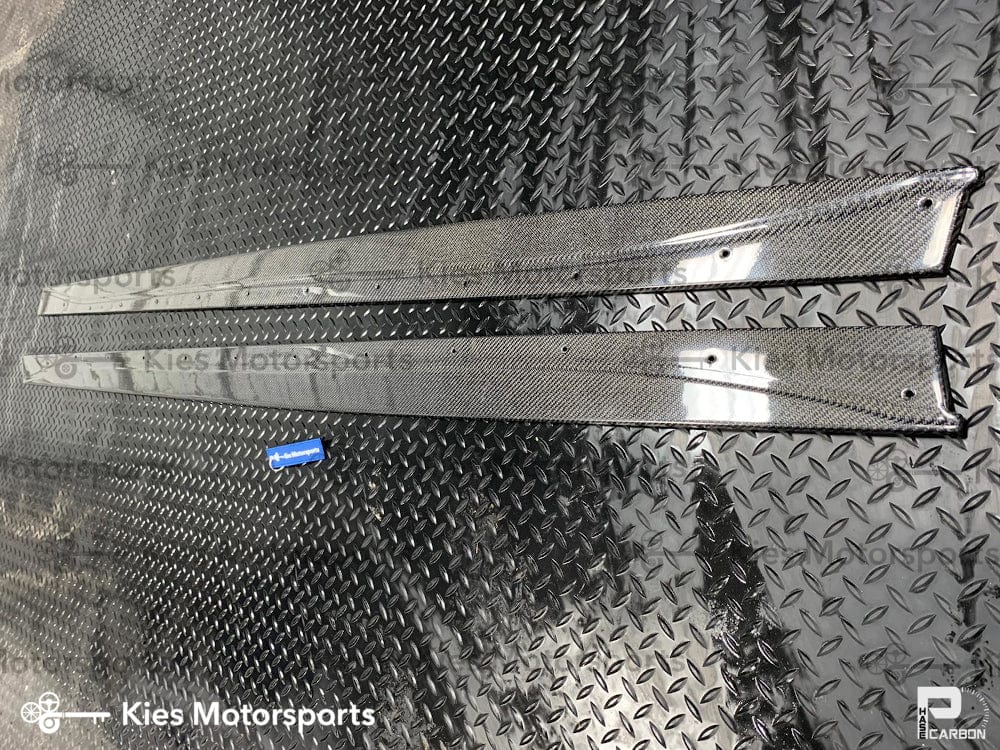 Kies Motorsports — Kies Carbon carbon fiber side skirt extensions — Kies Carbon 2014-2020 BMW M3 (F80) / M4 (F82) Performance Style Carbon Fiber Side Skirt Extensions